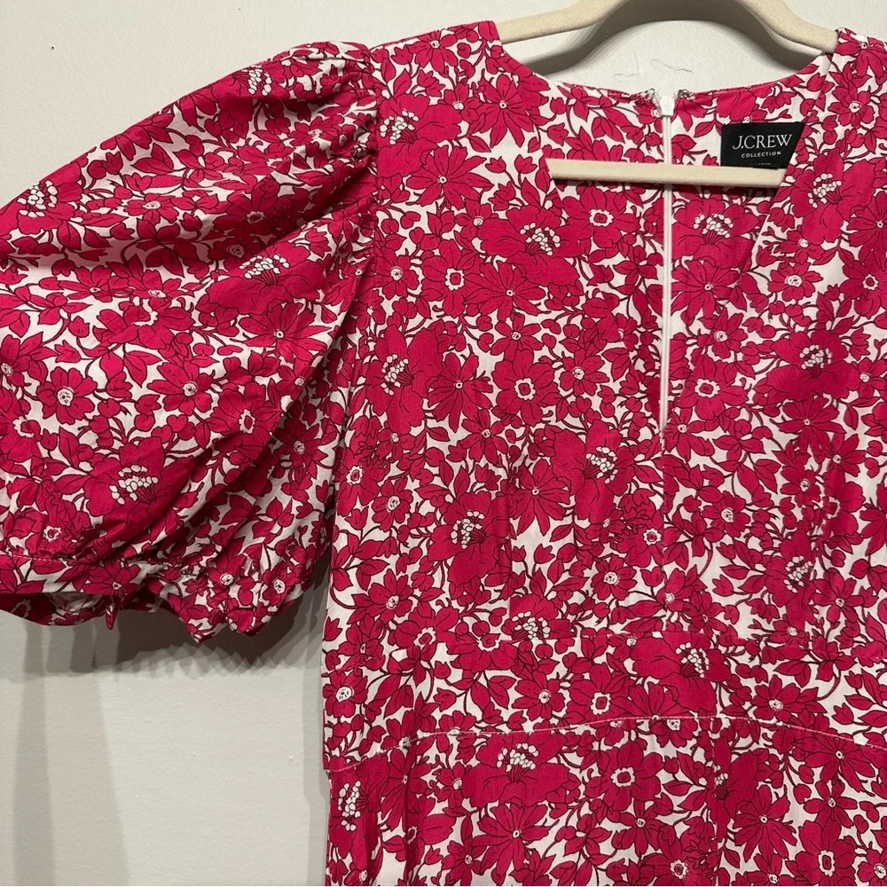 J. Crew Collection Puff Sleeve V Neck Maxi Dress in Drapey Floral
